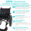Vive Wheelchair Lumbar Support Cushion for Sling Back Wheel Chairs - Chair Pad for Back Pressure Relief - Memory Foam Backrest - Fits Most Wheelchairs & Transport Chairs - Improves Posture view 2