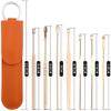 Yuidaaavzz 7Pcs Ear Wax Removal Set, Stainless Ear Cleaner Wax Removal Tool, Earpick Sticks Earwax Remover Curette Ear Pick Cleaning Ear Cleanser Spoon (Color : Silver) (Black) view 2
