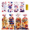4th of July Treat Bags, 120 PCS Patriotic Cellophane Bags, Plastic Clear Red White Blue Candy Cookie Gift Goodie Snack Bag with Twist Tie for Independence Day 4th Fourth of July Party Favors Supplies view 1