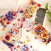 4th of July Treat Bags, 120 PCS Patriotic Cellophane Bags, Plastic Clear Red White Blue Candy Cookie Gift Goodie Snack Bag with Twist Tie for Independence Day 4th Fourth of July Party Favors Supplies view 4