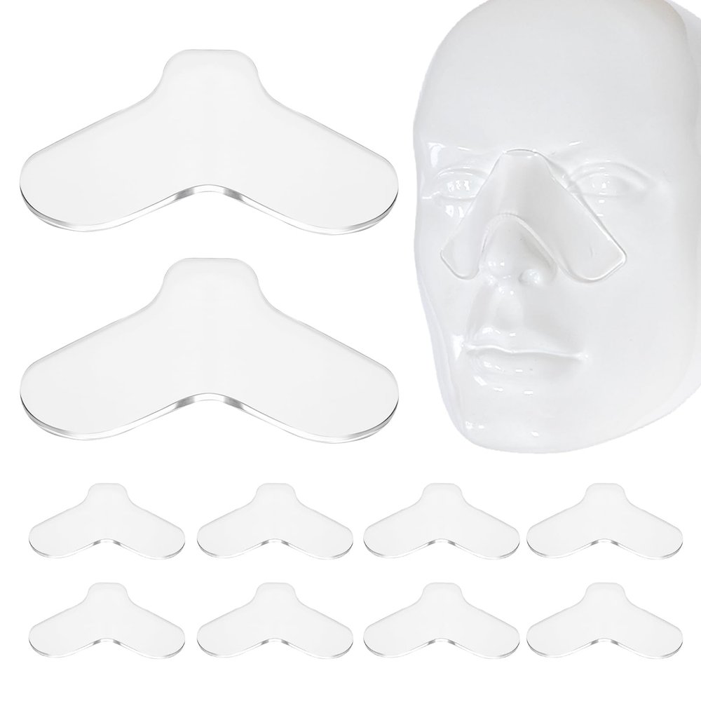 10 Pack CPAP Mask Nasal Pads, Nose Pad for CPAP Mask Sleep Apnea Masks Nose Cushion Nasal Gel Pad for Full Face Masks - Comfortable Avoiding Air Leaks and Red Marks Trimmable to Size