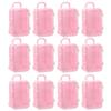 12 Pack Mini Suitcase Boxes Plastic Candy Small Reception Gift Travel Case for Wedding Party Decoration - Suitcase Candy Box Packaging Box Trolley Tiny Suitcase Miniature for Travel, Pink view 1