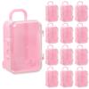 12 Pack Mini Suitcase Boxes Plastic Candy Small Reception Gift Travel Case for Wedding Party Decoration - Suitcase Candy Box Packaging Box Trolley Tiny Suitcase Miniature for Travel, Pink view 2