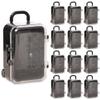 Surakey 12 Pack Mini Suitcase Boxes Plastic Candy Small Reception Gift Travel Case for Wedding Party Decoration - Suitcase Candy Box Packaging Box Trolley Tiny Suitcase Miniature for Travel, Black view 2