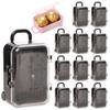 Surakey 12 Pack Mini Suitcase Boxes Plastic Candy Small Reception Gift Travel Case for Wedding Party Decoration - Suitcase Candy Box Packaging Box Trolley Tiny Suitcase Miniature for Travel, Black view 3