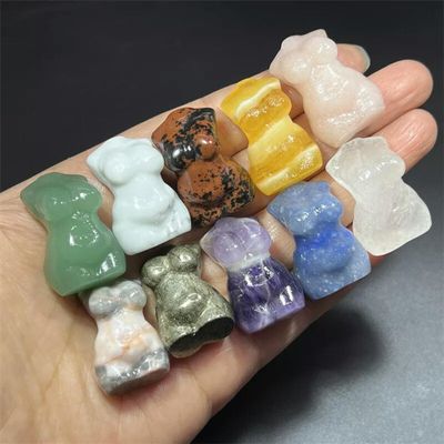 10pcs Natural Mixed Fat Women Naked Quartz Crystal Skull Random