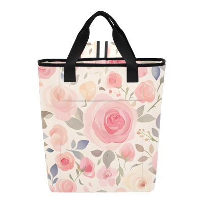Bokkoy Pastel Rose Insulated Cooler Bag with Ice PackLarge Capacity Waterproof Thermal Lunch BagReusable Cooler Bags for Picnic, Travel