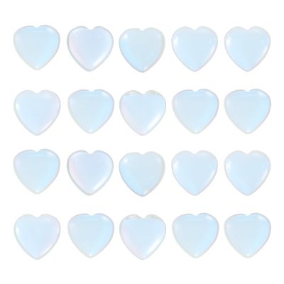 PATIKIL Heart Crystals Stone, 20 Pcs Natural Crystal Polished Love Gemstone Rose Quartz Pocket Bulk Set Balancing Meditation Gifts for Mother Women Birthday, Colorful White