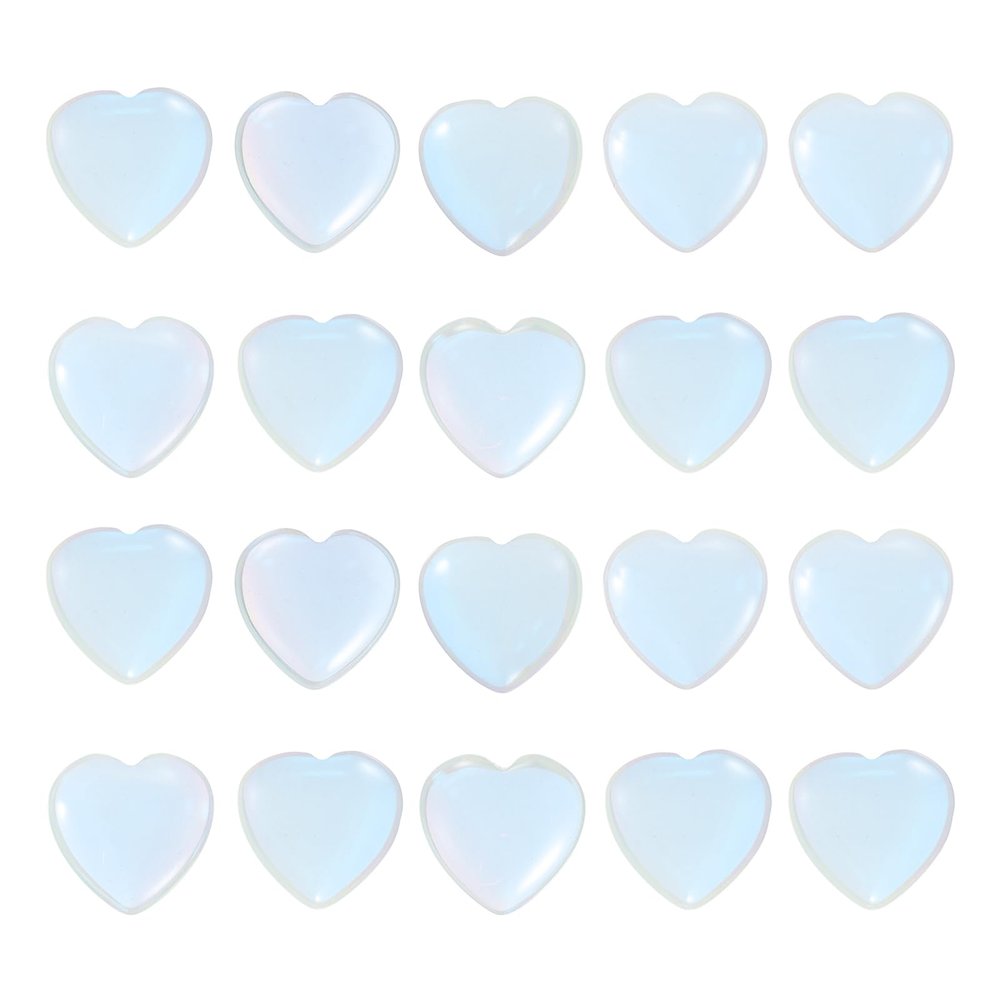PATIKIL Heart Crystals Stone, 20 Pcs Natural Crystal Polished Love Gemstone Rose Quartz Pocket Bulk Set Balancing Meditation Gifts for Mother Women Birthday, Colorful White