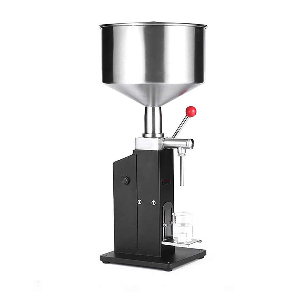 TREEYX Manual Paste Filling Machine, Adjustable 5-110ml Bottle Filling Machine, Stainless Steel Liquid Filling Machine with Scale and Removable Stand