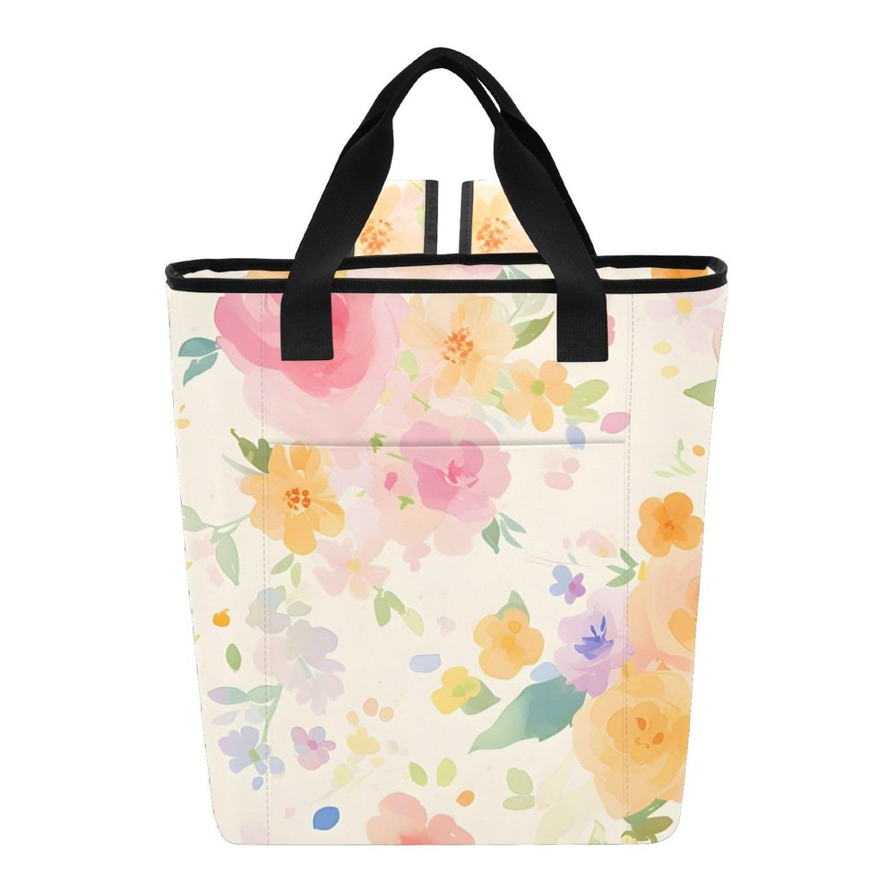 Bokkoy Warm Flowers Insulated Cooler Bag with Ice PackLarge Capacity Waterproof Thermal Lunch BagReusable Cooler Bags for Picnic, Travel
