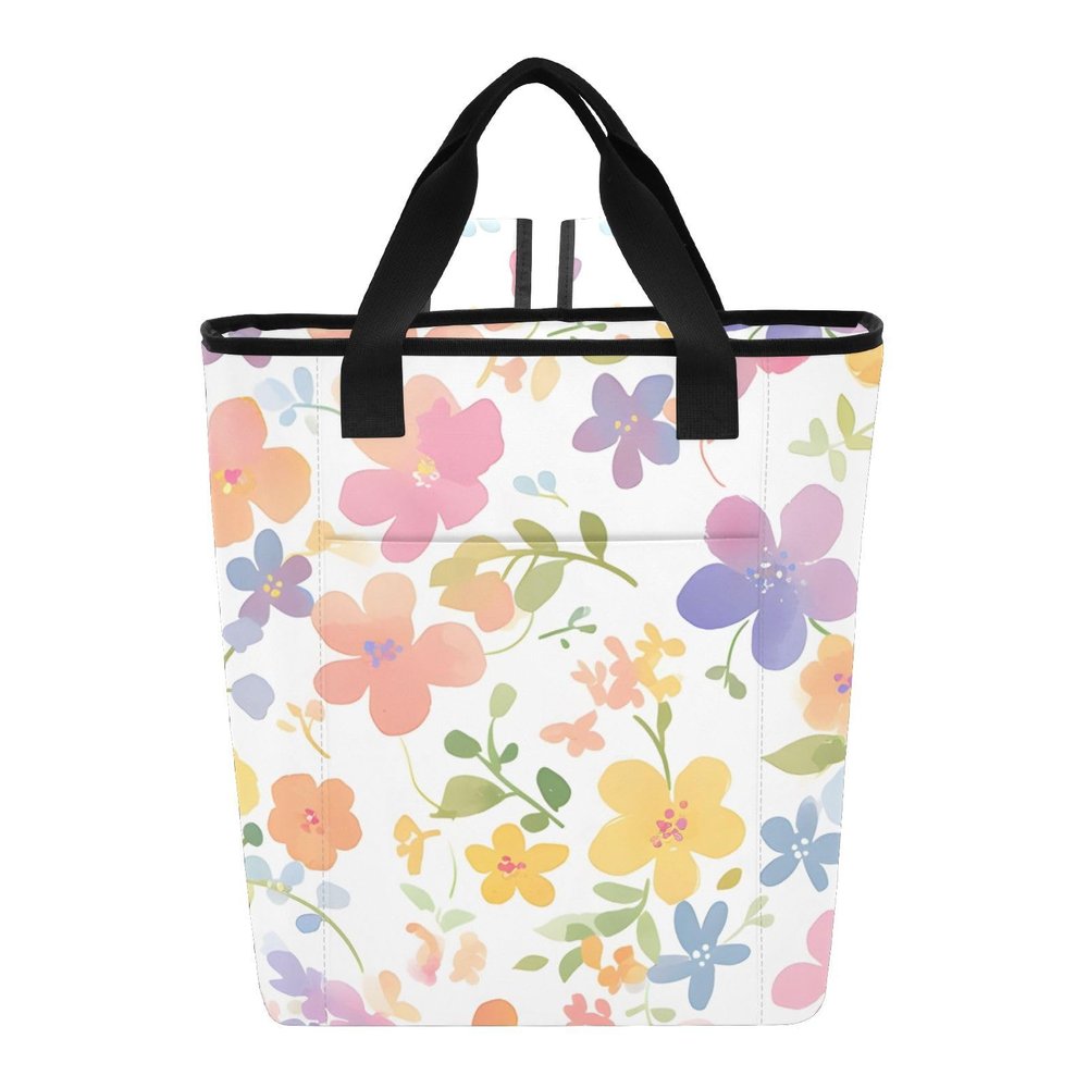 Bokkoy Cute Floret Insulated Cooler Bag with Ice PackLarge Capacity Waterproof Thermal Lunch BagReusable Cooler Bags for Picnic, Travel