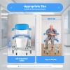 Commode Chair,Rolling Commode and Shower Chair with Wheels and U-Shaped Cushion,330Lbs Load Capacity,Bedside Commode Toilet Shower Chair for Elderly and Disabled view 4