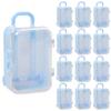 12 Pack Mini Suitcase Boxes Plastic Candy Small Reception Gift Travel Case for Wedding Party Decoration - Suitcase Candy Box Packaging Box Trolley Tiny Suitcase Miniature for Travel, Blue view 2