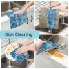 Marble Stone Blue Microfiber Kitchen Towels Set of Tea Towels Microfiber Cleaning Cloths Decorative Camping Quick Dry toallas para la cocina 11x11in 6 Piecing view 2