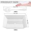 FYSUIMU 100Pcs 3.5Inch Clear Plastic Square Dessert Plates with Spoons Disposable Cake Plates Small Salad Appetizer Tasting Tray for Wedding Birthday Reception view 2