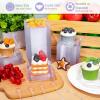 FYSUIMU 100Pcs 3.5Inch Clear Plastic Square Dessert Plates with Spoons Disposable Cake Plates Small Salad Appetizer Tasting Tray for Wedding Birthday Reception view 4