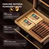 Woodronic Spanish Cedar Cigar Humidor, Glass Top Desktop Cigar Humidors with Digital Hygrometer Accessory Drawer Cigar Box for 50-80 Cigars, Cedar Wood Tray, Divider, 2 Boveda 72%, Cigar Gifts for Men view 3