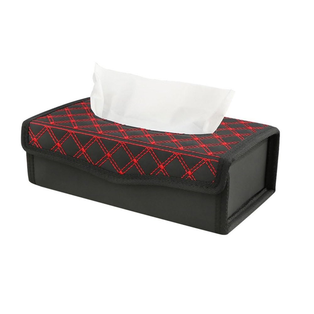HBJWOV Car Tissue Box Folding Tissue Holder Car Tissue Box Household Leather Tissue Box
