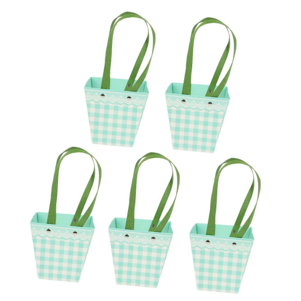 HOLIDYOYO 5pcs Portable Flower Bouquet Bags with Handle Random Color for Floral Arrangements Bouquet Packaging and Wrapping