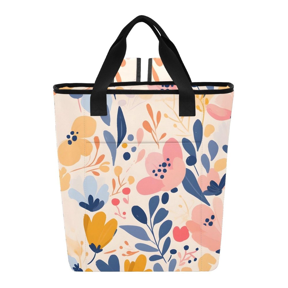 Bokkoy Flowers and Plants Insulated Cooler Bag with Ice PackLarge Capacity Waterproof Thermal Lunch BagReusable Cooler Bags for Picnic, Travel