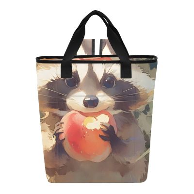 Bokkoy Raccoon Hold Fruit Insulated Cooler Bag with Ice PackLarge Capacity Waterproof Thermal Lunch BagReusable Cooler Bags for Picnic, Travel