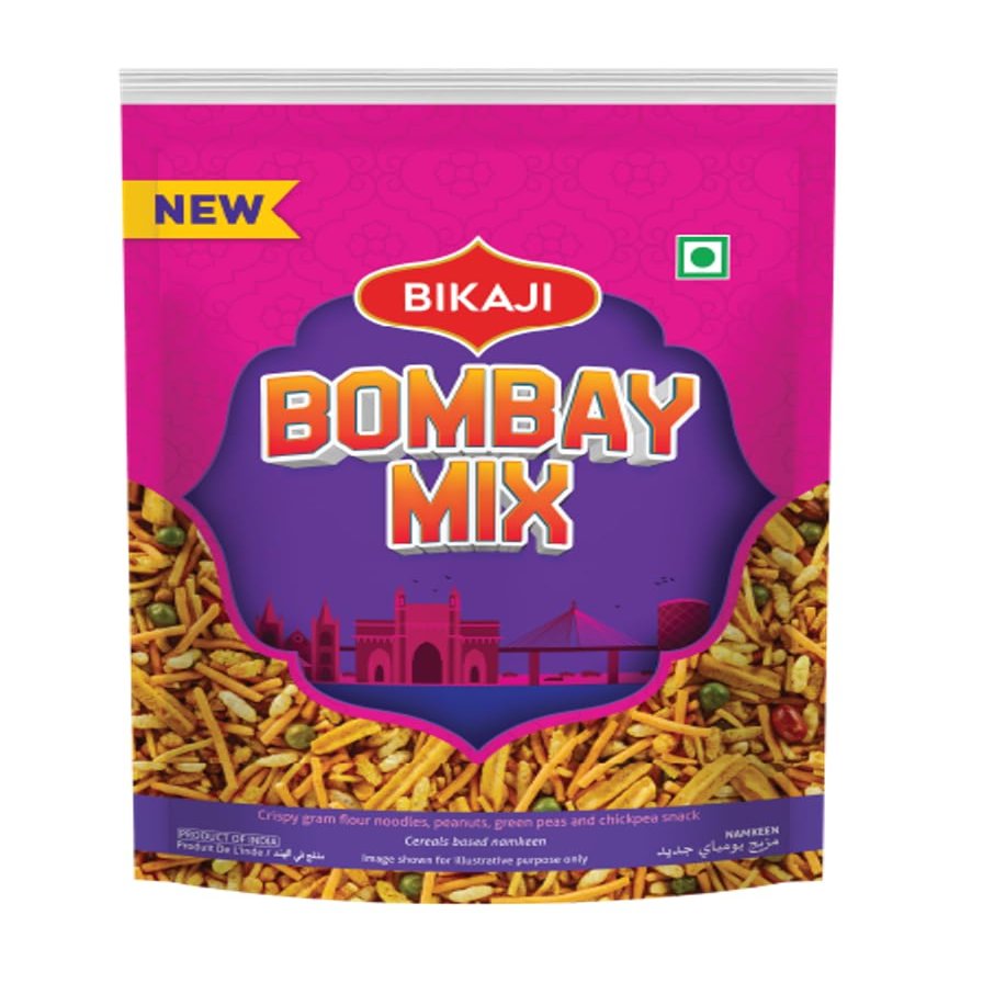 Bikaji Bombay Mix 200g | Classic Indian Namkeen Snack | Spicy & Crunchy Sev, Peanuts & Lentil Mix | Authentic Tea-Time Snack | Ready-to-Eat 7 oz