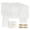PATIKIL 100 Pcs Kraft Paper Treat Bags, 9.5" x 5.1" Greaseproof Kraft Candy Bags Favor Gift with Jute Rope Soap Wrappers for Homemade Soap Gift Crafts, White view 1