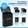 FIRSTSPIN Magnetic Lint Bin for Laundry Room Metal Lint Holder with Lid Wall Mount & Magnetic Laundry Lint Bin Trash Can Modern Farmhouse Style for Laundry Room Organization and Storage view 4
