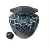 Black Crackle Design Cremation Urn view 2