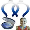 2 Pack Neck Cooling Tube with Insulated Bag - Reusable Ice Ring Neck Cooler Indoor Outdoor - Wearable Cooling Ring - Relief for Summer and Hot Flashes - Ice Ring Freezes Under 64(2 Blue Gradient) view 1