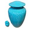 Blue Crackle Full Size Cremation Urn w/Keepsake Urn view 2