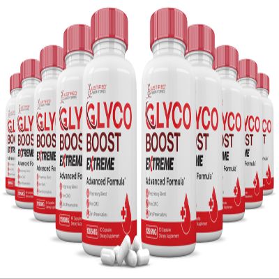 (10 Pack) Glyco Boost Pills Extreme 1295MG Glycogen Support Advanced Formula Glycoboost Gluco Support Formulated with Turmeric Berberine Resveratrol Garlic Bitter Melon Milk Thistle 600 Capsules