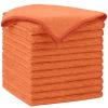 AIDEA Microfiber Cleaning Cloth-12PK, Soft Microfiber Towels for Cars, Absorbent Cleaning Rags, Lint-Free Streak-Free Wash Cloths for House, Kitchen, Window(12in.x12in), Orange view 1