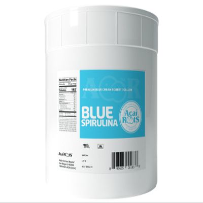 Acai Roots Premium Blue Spirulina Sorbet - Dairy-Free Vegan Frozen Dessert with Coconut & Pineapple - 3 Gallon Bulk (20 lbs) - Acai Bowl Base & Tropical Treat