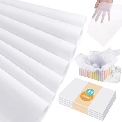 200 Sheets 24 x 36 Acid Free Tissue Paper for Storage, White Archival Tissue Paper Bulk for Packaging, Large No Acid Unbuffered Interleaving Papers for Wrapping Clothes Textiles Jewelries