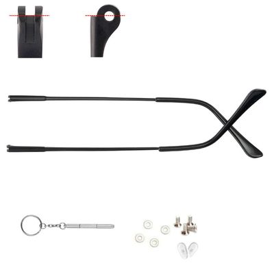 1 Pair Metal Glasses Replacement Legs Arm Replacement Eyeglass Repair Kit and Screwdriver 3mm (Black)