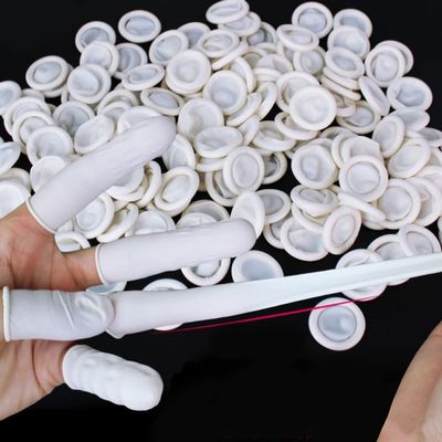 300pcs Disposable Latex Rubber Fingercots Non Slip Anti Static Prevent Milk White