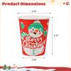 100 Disposable Christmas Paper Cups, Snowman-Themed 12 Oz Red Cups for Holiday Parties, Hot Drink Cups for Coffee, Tea, and Beverages view 2