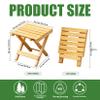 Nirelief Wood Stool, 10x10 Inch Square Wood Shower Bench, Hollow-Out Small Sauna Bench, Portable Folding Shower Stool for Bathroom, Patio, Backyard, Balcony, Pool, Porch Sauna Bathroom view 4