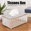 Gold Plated Multi Purpose Tissue Box, Fine Workmanship, Simple Fashion Design, Easy to Fill, Stable Frame Structure, Ideal for Tissue, Cosmetics and Jewelry Storage (Gold) view 2