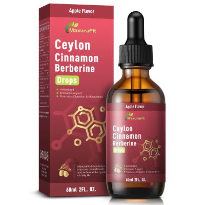 2 Pack Ceylon Cinnamon Berberine Bitter Liquid Drops Supplement with Turmeric,Green Tea,Apple Cider Vinegar,Black Seed Oil for Immune System & Digestive System Supports 4 FL OZ