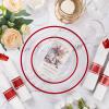 Goodluck 700 Piece Red Plastic Dinnerware Set for Party, Clear Disposable Plates for 100 Guests, Include: 100 Dinner Plates, 100 Dessert Plates, 100 Pre Rolled Napkins with Cutlery Set, 100 Cups view 3