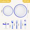 Goodluck 700 Pcs Clear Blue Plastic Plates Disposable for Party 100 Guests view 4