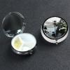 Dragonfly Pill Box 3 Compartment Round Portable Pill Case for Pocket or Purse Small Weekly Medicine Planner Travel Pillbox with Mirror Decorative Metal Vitamin Holder Gifts view 1