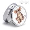 Mother and Child Rats Travel Pill Box Case 3 Compartment Cute Pill Organizer Metal Pill Holder with Mirror Small Medicine Organizer Daily Pill Container for Purse Pocket Portable Meds Box view 2