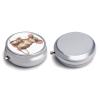 Mother and Child Rats Travel Pill Box Case 3 Compartment Cute Pill Organizer Metal Pill Holder with Mirror Small Medicine Organizer Daily Pill Container for Purse Pocket Portable Meds Box view 3