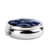 Blueberry Pill Box 3 Compartment Round Portable Pill Case for Pocket or Purse Small Weekly Medicine Planner Travel Pillbox with Mirror Decorative Metal Vitamin Holder Gifts view 4