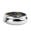 Palm Tree Pill Box 3 Compartment Round Portable Pill Case for Pocket or Purse Small Weekly Medicine Planner Travel Pillbox with Mirror Decorative Metal Vitamin Holder Gifts view 4