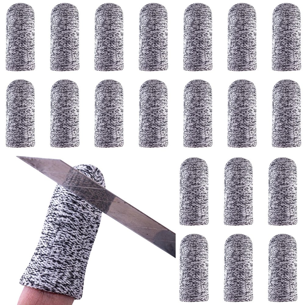 20 Pcs Cut Resistant Finger cots, Covers Protection for Finger Tips,Reusable Protection Cots for Kitchen,Work, Sculpture, Anti-Slip Cut Resistant Finger Cots